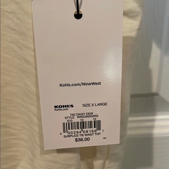 Nine West Ivory Tie-Front Blouse - Picture 3 of 6